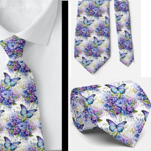 Butterfly Garden Elegant Pattern Neck Tie