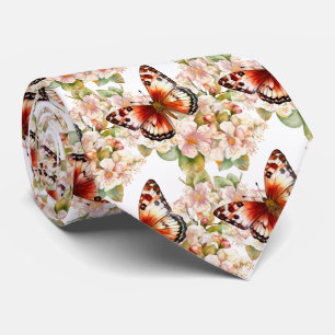 Butterfly Garden Elegant Pattern Neck Tie