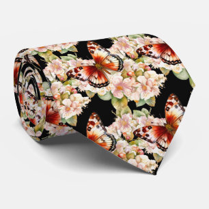 Butterfly Garden Elegant Pattern Neck Tie