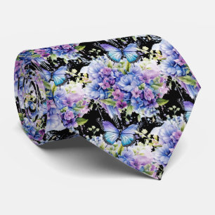 Butterfly Garden Elegant Pattern Neck Tie