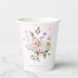 Butterfly Garden Floral Baby Shower Paper Cups