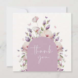 Butterfly Garden Floral Baby Shower Thank You Card