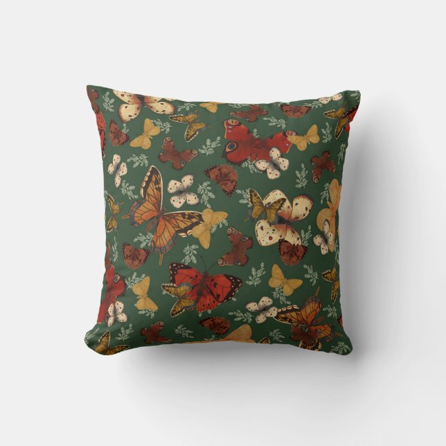 Butterfly Garden Fresh Green Pattern  Cushion (Front)