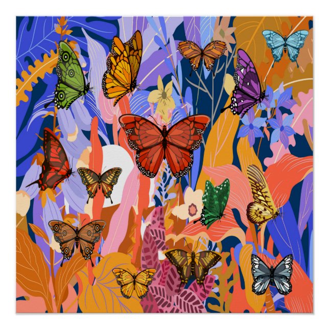 Butterfly Garden Glossy Poster (Front)