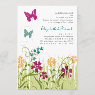 Butterfly Garden in Jewel Tones Invitation