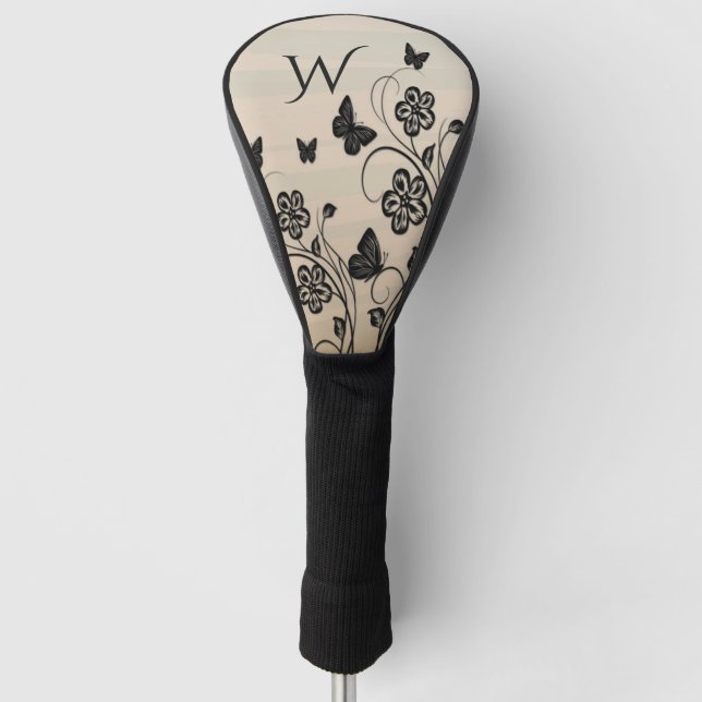 Butterfly Garden Initiaal Golf Head Cover (Front)