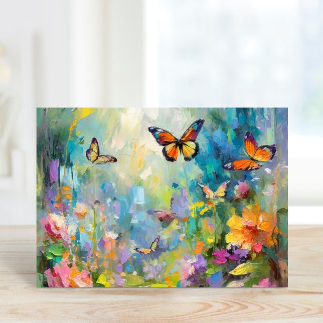 Butterfly Garden Modern Abstract Painting Card (Creator Uploaded)