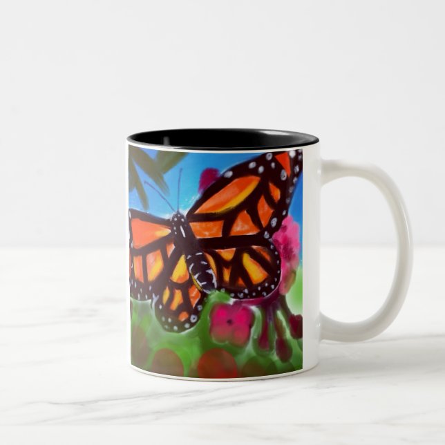 Butterfly Garden Mug 11oz (White/Black) (Right)