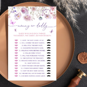 Butterfly Garden Mummy or Daddy Baby Shower Game