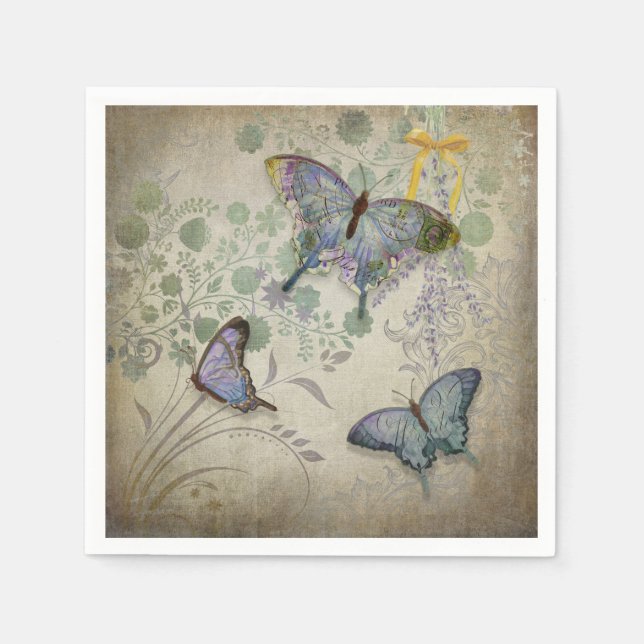 Butterfly Garden Paper Napkin (Front)