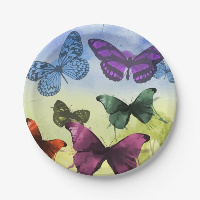 Butterfly Garden Paper Plates (Front)
