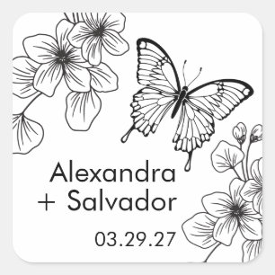 Butterfly Garden Personalised Favour Stickers