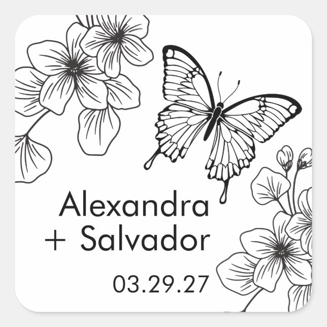 Butterfly Garden Personalised Favour Stickers (Front)