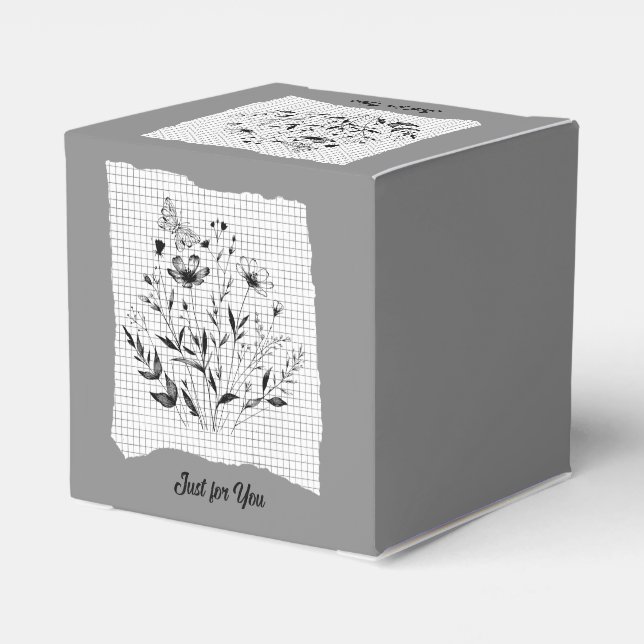 Butterfly Garden Sketches Favour Box (Back Side)