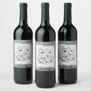 Butterfly Garden Sketches Wine Label