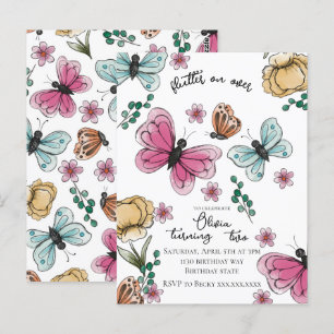 Butterfly Garden Spring Girl Birthday Postcard