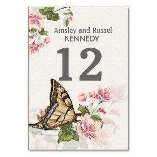 Butterfly Garden Table Number Card