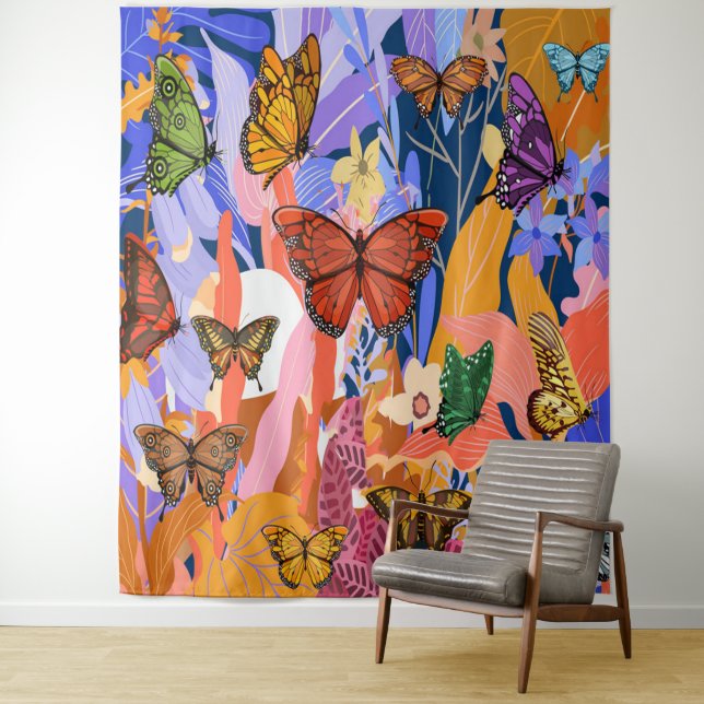 Butterfly Garden Tapestry (In Situ)