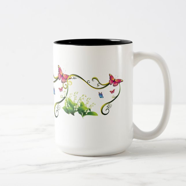 Butterfly Garden Two-Tone Coffee Mug (Right)