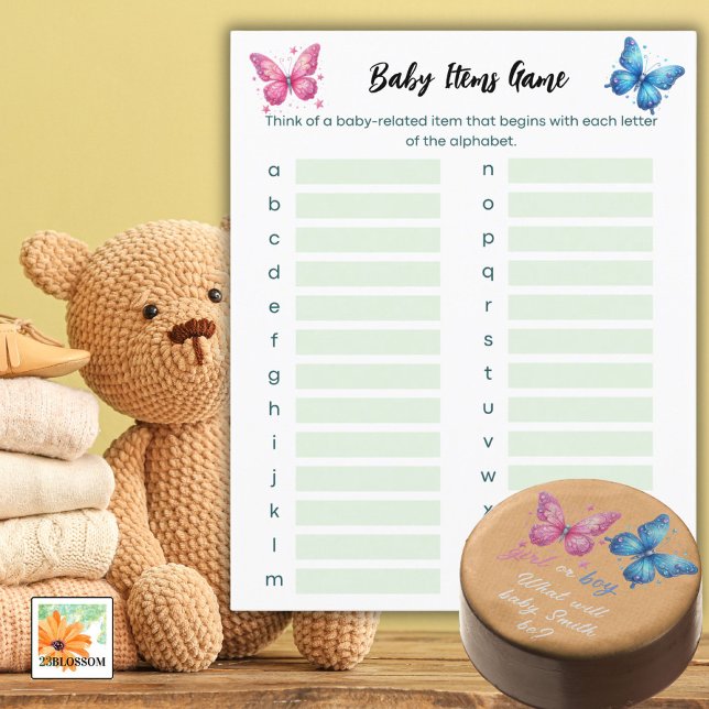 butterfly Gender Reveal Party Baby Items Game (Creator Uploaded)