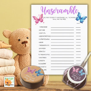 butterfly Gender Reveal Party Baby Unscramble