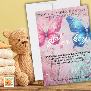 butterfly Gender Reveal Party Invitation