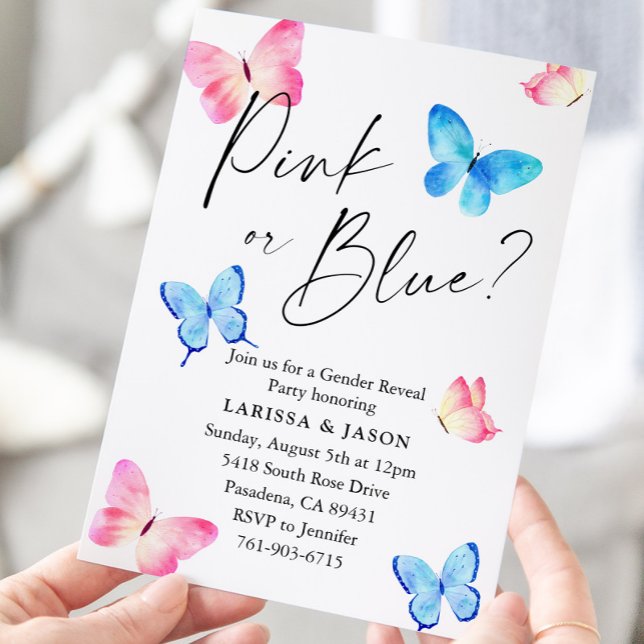 Butterfly Gender Reveal Party Invitation (Creator Uploaded)