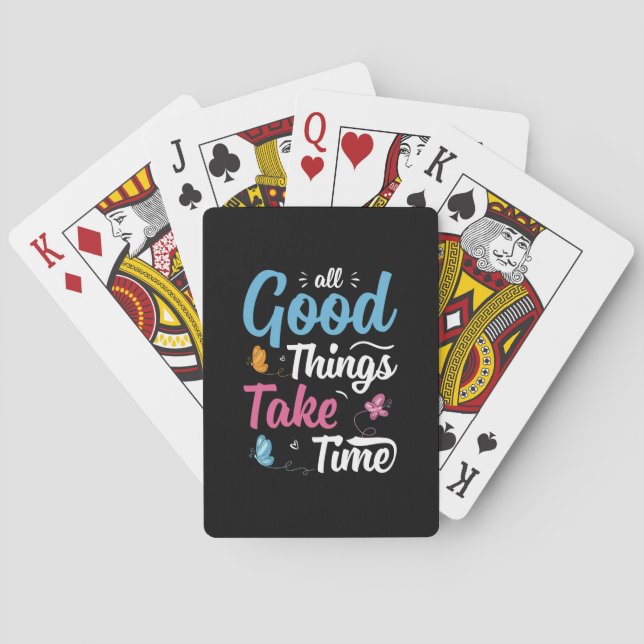 Butterfly Gift | All Good Things Take Time Playing Cards (Back)