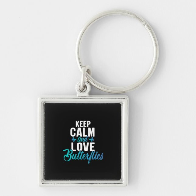 Butterfly Gift | Keep Calm And Love Butterfly Key Ring (Front)