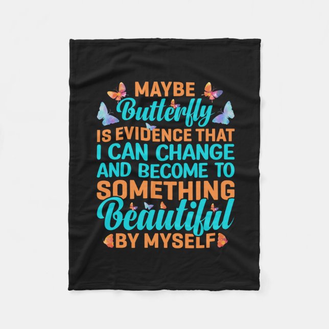 Butterfly Gift | Maybe Butterfly Fleece Blanket (Front)