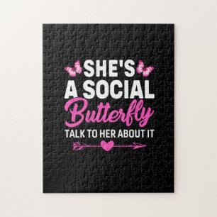 Butterfly Gift She Is A Social Butterfly Jigsaw Puzzle