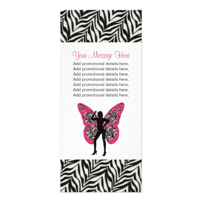 Butterfly Girl and Zebra Print Rack Cards (Front)