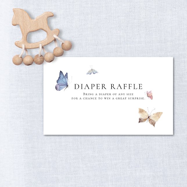 Butterfly Girl Baby Shower Diaper Raffle Enclosure Card (Butterfly Girl Baby Shower Diaper Raffle Enclosure Card)