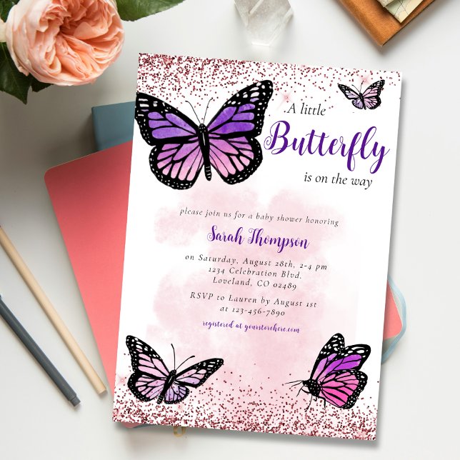 Butterfly Girl Baby Shower Invitation (Creator Uploaded)