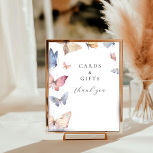 Butterfly Girl Baby Shower Table Top Sign