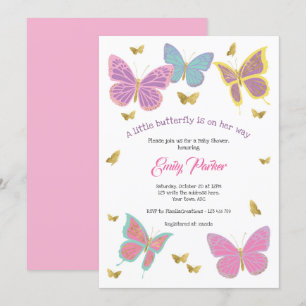 Butterfly, Girl Baby Shower Themes, Invitation