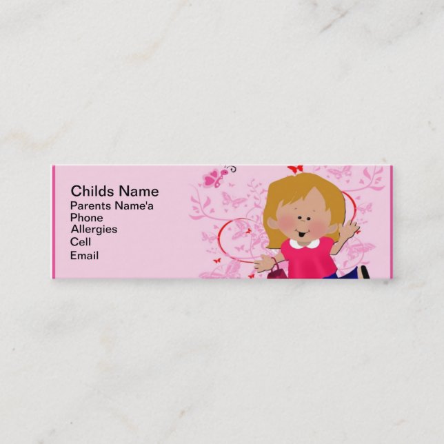 Butterfly Girl Calling Card (Front)