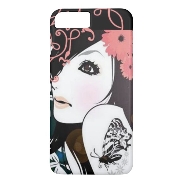 Butterfly Girl Floral Swirls Case-Mate iPhone Case (Back)