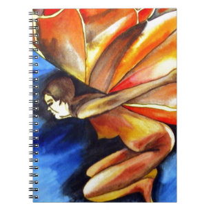 Butterfly girl surreal original fantasy art notebook