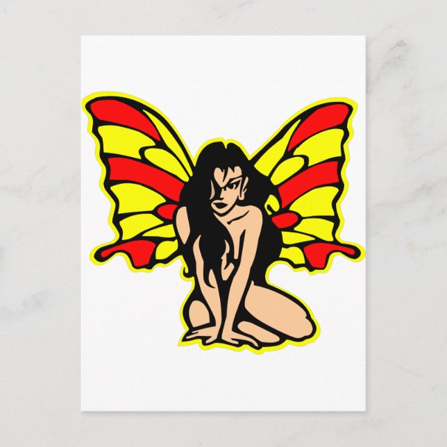 Butterfly Girl Tattoo Postcard (Front)