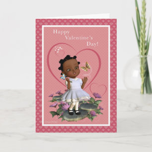 Butterfly Girl Valentine's Day Blank Card