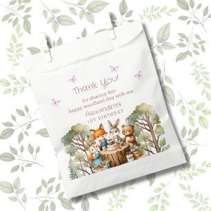 Butterfly Girl's Woodland Animals 1st Birthday Favour Bags