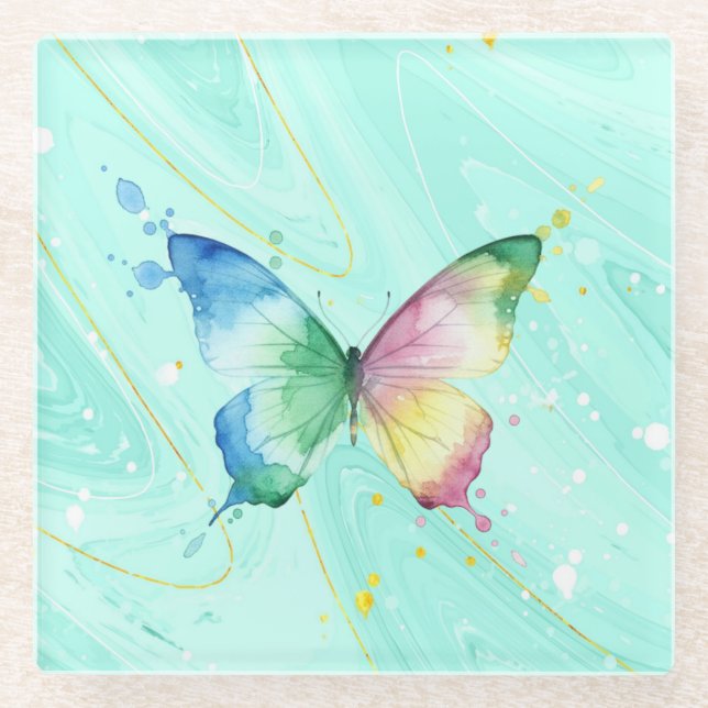 Butterfly Glass Coaster (Front)