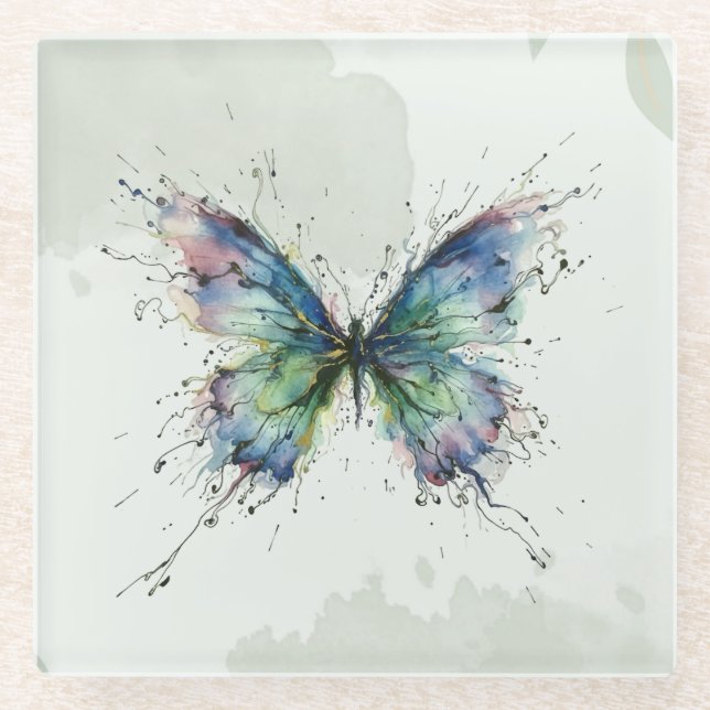 Butterfly Glass Coaster (Front)