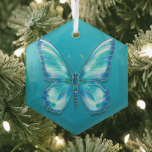 Butterfly  glass tree decoration