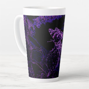 butterfly Glitzer Lila Latte Mug