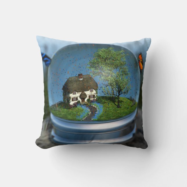 Butterfly Globe Pillow (Front)