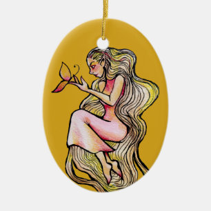 Butterfly Goddess Ceramic Tree Decoration