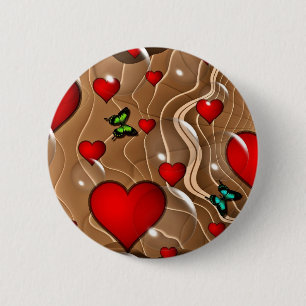 Butterfly & Gold 6 Cm Round Badge