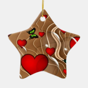 Butterfly & Gold Ceramic Tree Decoration